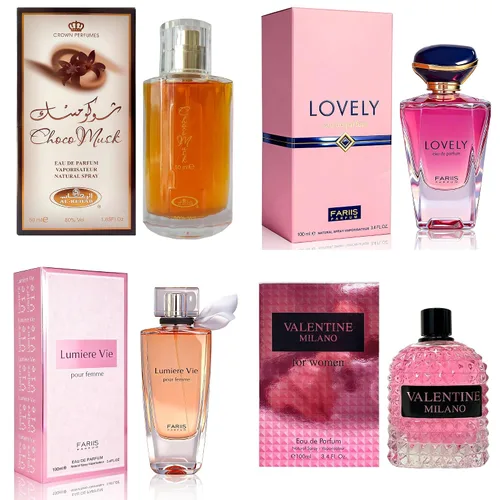 Vista 42 de AFLUXE Set de perfume para mujer, 4 piezas, colección Eau De Parfum de larga duración, almizcle Choco/Milano Mujer/6pm Rosa/7AM Fresh