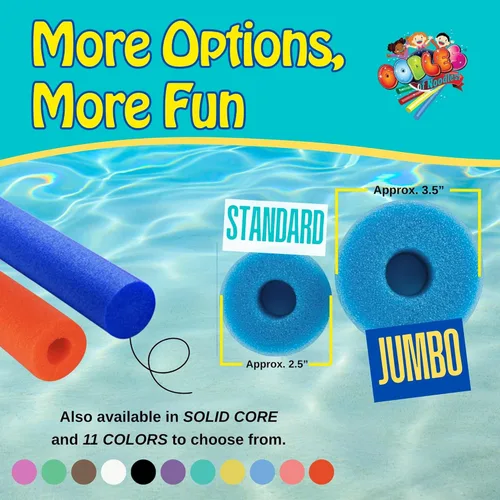 Vista 8 de Oodles of Noodles Fideos de espuma de arcoíris de lujo para piscina - Paquete de 12 - Aproximadamente 122 cm x 6.4 cm Tubos de espuma multiusos
