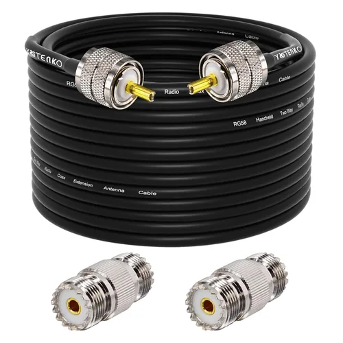 Vista 14 de Cable de puente PL259 de 1 pie - Cable coaxial RG58 de 15 pulgadas corto 50 ohmios coaxial para medidor SWR radio de radioaficionado radio CB