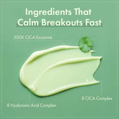 Vista 4 de TOSOWOONG Exosome CICA Crema Facial - Hidratante diario calmante para brotes y piel irritada, acción rápida, ligera para el cuidado de la piel