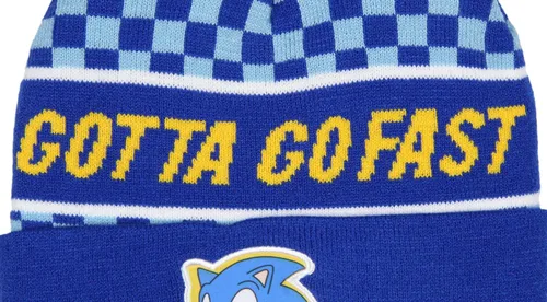 Vista 3 de Sonic The Hedgehog Gotta Go Fast - Gorro con pompón, color azul