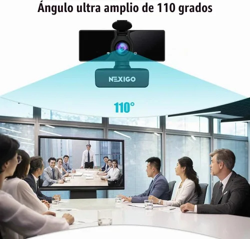 Vista 6 de NexiGo N660 - Webcam de 1080P para negocios, micrófono dual y cubierta de privacidad, cámara web FHD USB para computadora, Plug and Play