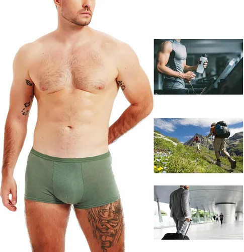 Vista 9 de STARLY 5pcs Mens Desechable Algodón Ropa Interior Viaje Boxers Escritos Portátil Pantalones Cortos Blanco/Gris/Verde Oliva