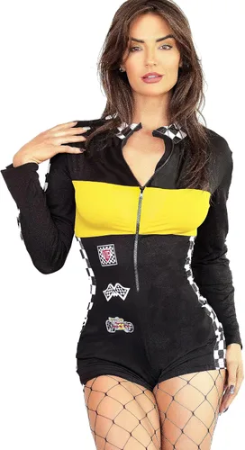 Vista 4 de Beauty's Love Jersey de disfraz de conductor de auto de carreras de velocidad para adultos, para Halloween, Queen Racer