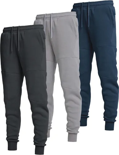 Vista 11 de Ultra Performance Sweatpants for Men 3 Pack Fleece Joggers, with Pockets Negro / Negro / Negro