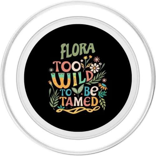 Vista 2 de FLORA Nombre lindo retro niñas Wildflower FLORA nombre PopSockets MagSafe PopGrip para iPhone
