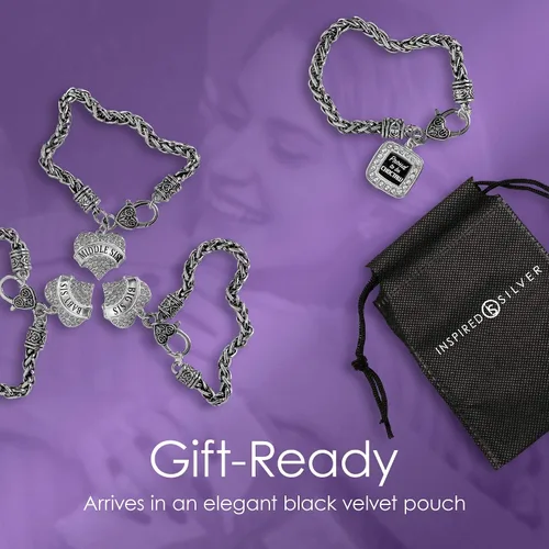 Vista 6 de Inspired Silver - Pulsera con dije de círculo de plata con joyas de circonita cúbica