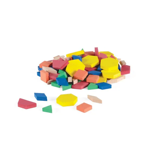 Vista 2 de hand2mind Bloques de patrón de espuma, formas geométricas para niños, juego de patrones, bloques de patrones para niños pequeños, formas para jardín