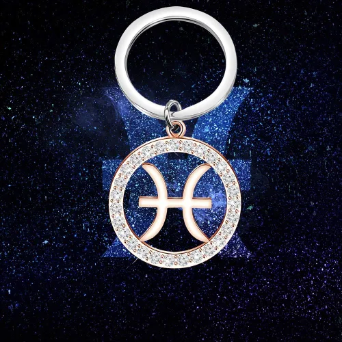 Vista 6 de TGBJE Llavero de constelación del zodiaco, regalo del signo del zodiaco, regalo de contorno del zodiaco, horóscopo, constelación, celestial, llavero