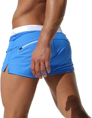 Vista 5 de TONLEN Traje de baño corto para hombre con bolsillo con cremallera
