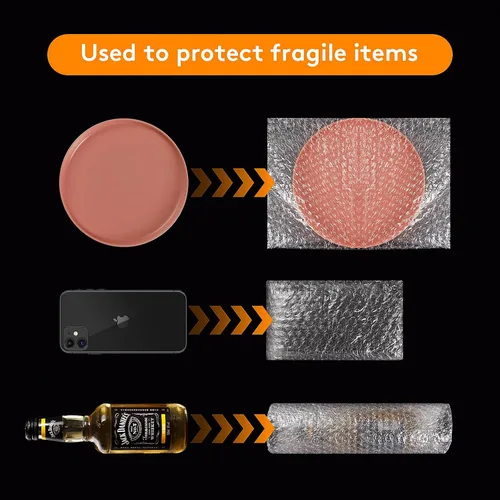 Vista 4 de 100 bolsas de burbujas transparentes, 8 x 12 pulgadas, bolsa de burbujas para embalaje y envío, bolsas protectoras de burbujas de doble capa