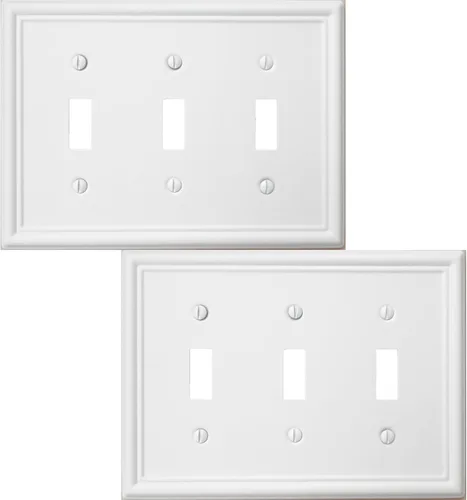 Vista 9 de OKAWYC Cubierta Individual de Interruptor de Luz en Blanco Luca Placa de Pared de Metal, Paquete de 4 Blanco 1 Gang, Cubierta de Interruptor de Luz