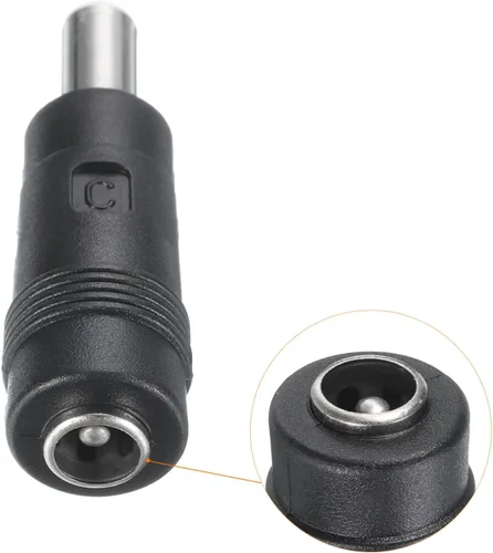 Vista 4 de uxcell Adaptador de conector de alimentación de CC, paquete de 5 conectores hembra de 0.217 x 0.083 in a conector macho de 0.217 x 0.098 in