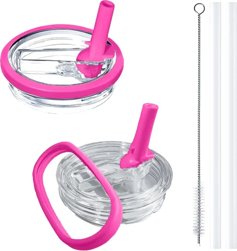 Vista 16 de Stanley - Paquete de 2 tapas abatibles con popote Stanley, a prueba de fugas, accesorios Stanley para vasos Stanley Quencher H2.0 de 40 onzas beige