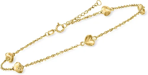 Vista 3 de Ross-Simons Tobillera con corazón de oro amarillo de 14 quilates. 9 pulgadas, Oro, Sin gemas.