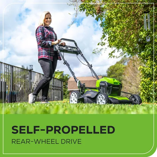 Vista 8 de Greenworks Cortacésped inalámbrico sin escobillas de 40 V 21 pulgadas (ritmo inteligente / autopropulsado) (más de 75 herramientas compatibles), (2)