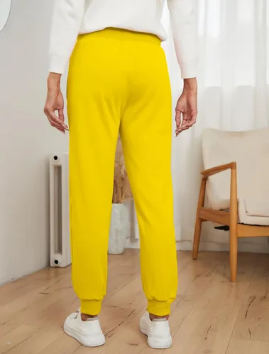 Vista 13 de MOUEEY Pantalones deportivos súper cálidos con forro de sherpa para mujer, pantalones deportivos de forro polar con bolsillos con cremallera