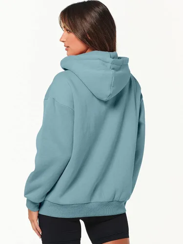 Vista 3 de ANRABESS Sudaderas con capucha y cremallera para mujer, de manga larga, sudaderas de gran tamaño, forro polar Y2K, con bolsillos, ropa de otoño