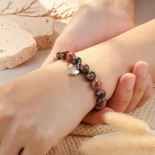 Vista 2 de HGDEER Valentines Gifts for Women, Natural Stone Bracelet for Mom Grandma Aunt Mother in Law Nana Boyfriend Mom
