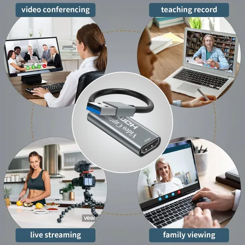 Vista 6 de Papeaso Tarjetas de captura de video, 4K HDMI a USB 3.0 dispositivo de captura de video, 1080P HD 60 fps transmisión en vivo y grabación de video