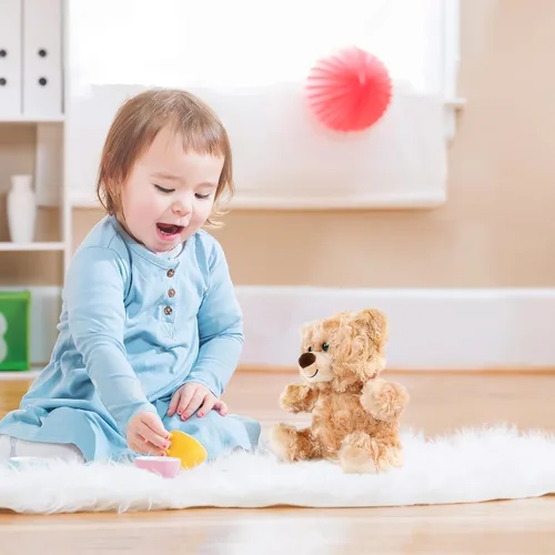Vista 7 de BenBen Oso de peluche, paquete de 5 ositos de peluche pequeños de 8 pulgadas a granel, juguete de peluche peludo, decoración de Pascua para baby