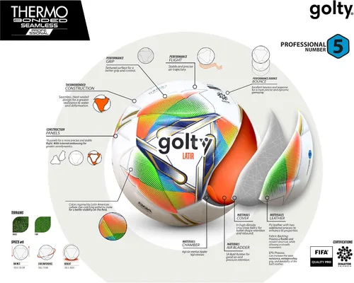 Vista 2 de GOLTY Latir Soccer Match Ball Colombian League