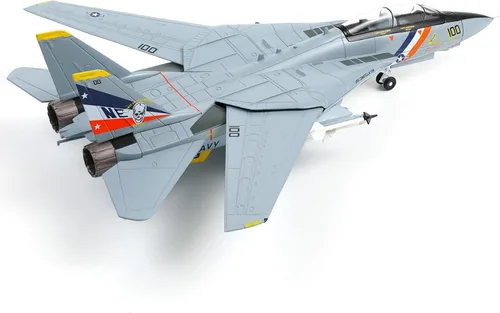 Vista 7 de NUOTIE US Navy F-14 Tomcat 1/72 Modelo de aleación VF-84 Jolly Rogers Avión de combate metálico fundido Modelo de exhibición militar o regalo