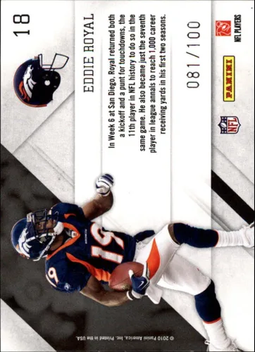 Vista 2 de 2010 Prestige Prestigious Pros Gold #18 Eddie Royal /100