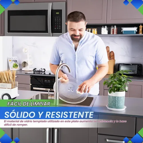 Vista 4 de Reemplazo de placa de microondas de 12 3/4 pulgadas para placa de vidrio para microondas LG y Kenmore 1B71961F - Reemplaza exactamente la placa
