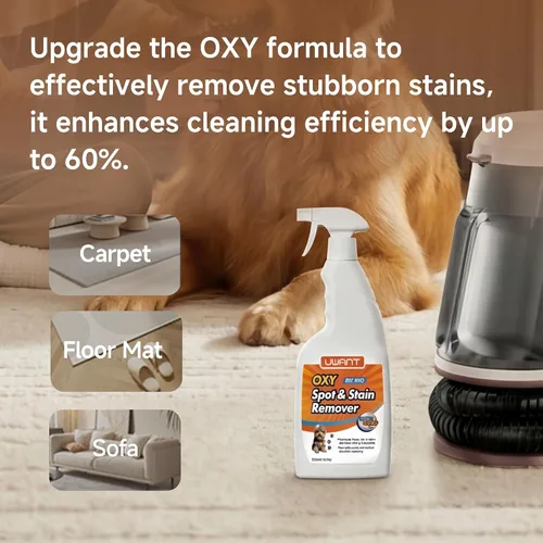 Vista 4 de Uwant Máquina limpiadora de alfombras portátil de 22 Kpa para mascotas, máquina limpiadora de tapicería con solución oxy, juego de 1 para manchas