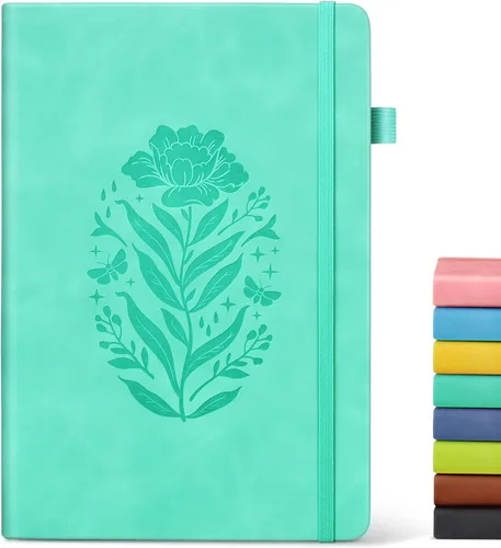 Vista 13 de Cuaderno de diario con líneas para mujeres, A5 de tapa dura de cuero rosa para escribir, 200 páginas, diario de viaje diario, cuaderno grueso