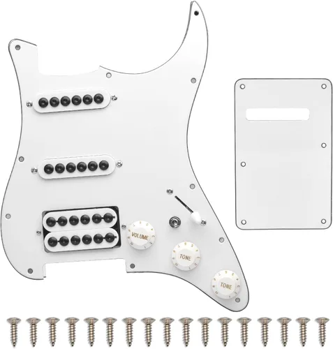 Vista 8 de SAPHUE - Golpeador cargado con bobina SSH para guitarra eléctrica estilo ST, con interruptor de división de bobina On/On, precableado, placa Negro
