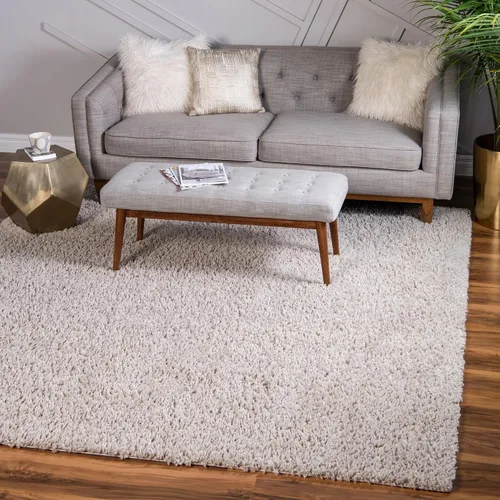 Vista 169 de Unique Loom Colección Davos Shag - Alfombra Lino