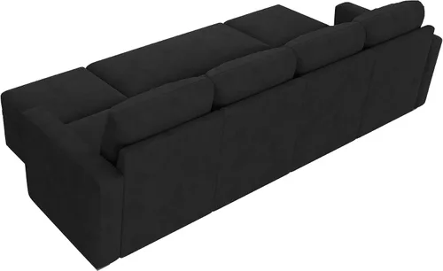 Vista 8 de HONBAY Sofá cama modular seccional, sofá modular de terciopelo con cama extraíble, sofá modular en forma de U con otomana de almacenamiento