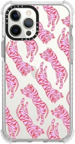 Vista 8 de CASETiFY Ultra Impact - Funda para iPhone 12 Pro Max (protección contra caídas de 9.8 pies), estampado de vaca, transparente