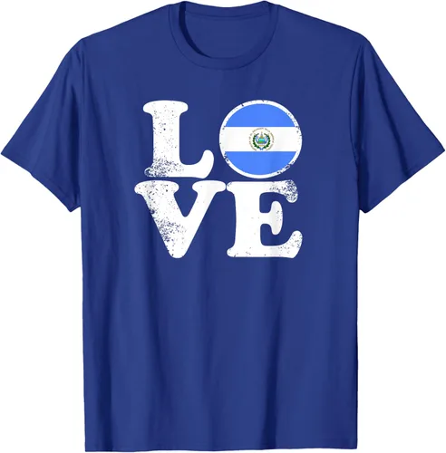 Vista 25 de Love El Salvador Flag tShirt Home Pride Distressed Tee T-Shirt