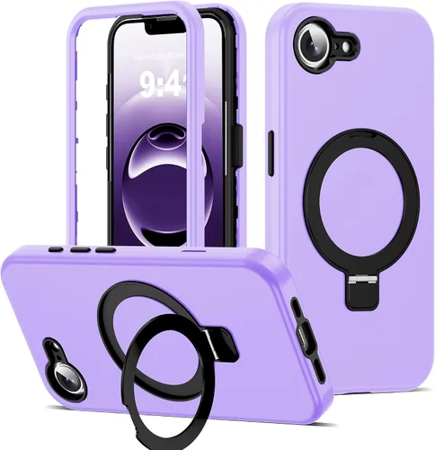 Vista 56 de Funda compatible con iPhone 13 y 14 de 6.1 pulgadas con soporte de anillo magnético [protección militar contra caídas] [compatible con Mag-Safe]