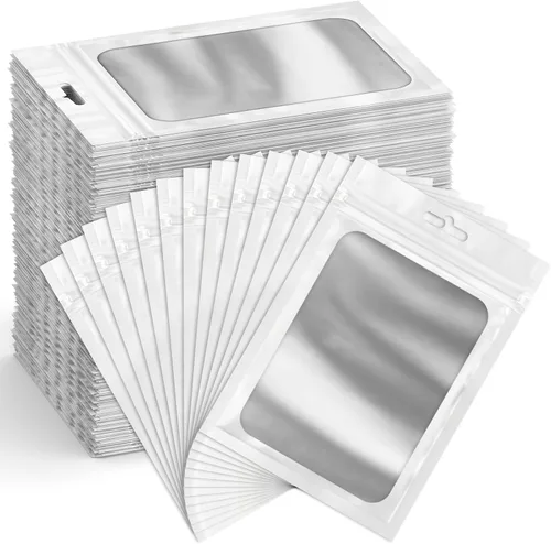 Vista 9 de Funfery Paquete de 300 bolsas resellables para almacenamiento de alimentos, bolsas transparentes de Mylar, bolsa de embalaje, comestibles, bolsa a