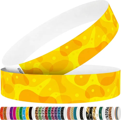Vista 17 de Tyvek - Pulseras para eventos, diseño creativo de color, pulseras de papel de 3/4 pulgadas, paquete de 250 unidades para fiestas, agrupaciones, Negro
