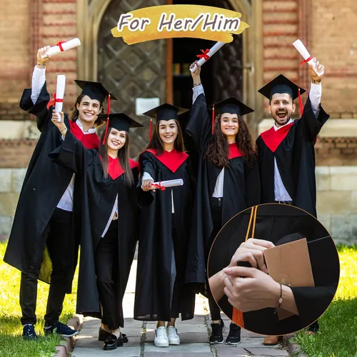 Vista 5 de Cunno 12 juegos de regalos de graduación 2024 para ella y él, incluyen 12 pulseras de brújula, 12 llaveros de graduación y 12 sobres de papel kraft