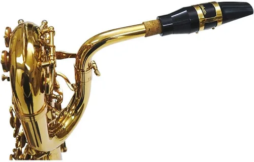 Vista 8 de Libretto Kit de boquilla de saxofón barítono: juego estándar con boquilla ABS 4C, tapa de plástico, ligadura lacada dorada, regalo, finamente