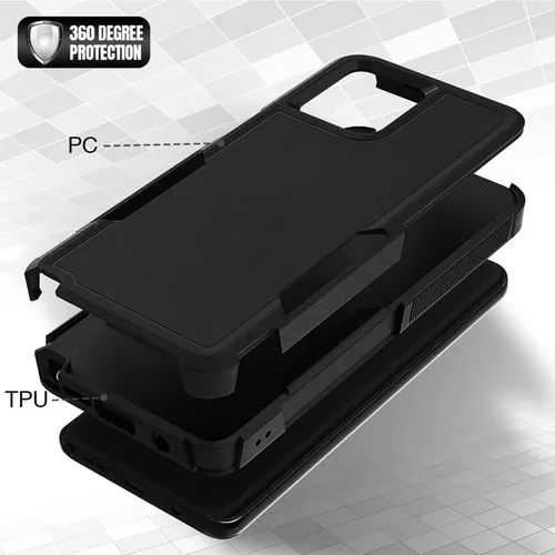 Vista 4 de Funda para Moto G Stylus 5G 2023: funda protectora de doble capa resistente para teléfono celular, a prueba de golpes, con protector de pantalla