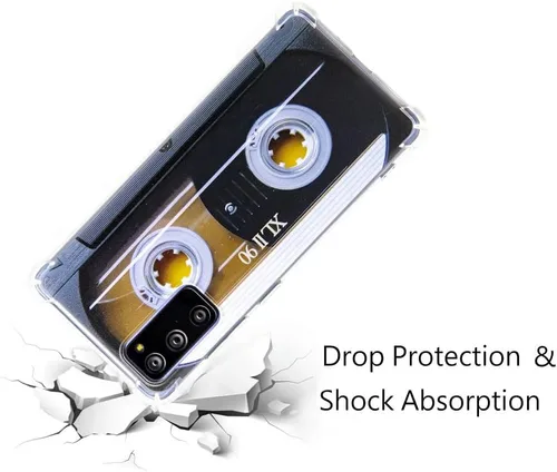 Vista 6 de FAteamll Funda para Galaxy S20 FE con esquinas reforzadas TPU suave parachoques retro música cassette cinta caso compatible con Samsung Galaxy S20 FE