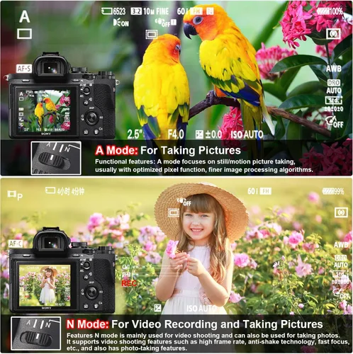 Vista 5 de GEORDGY - Adaptador de montaje de objetivo, EF-SE Pro para lentes Canon EF/EF-S, compatible con cámaras de la serie E-Mount Sony, funciones