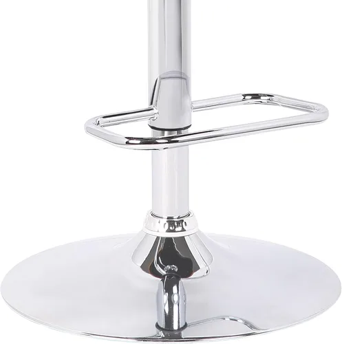 Vista 8 de Armen Living London Taburete de bar moderno giratorio de altura ajustable de piel sintética gris y madera de nogal con base cromada para encimera