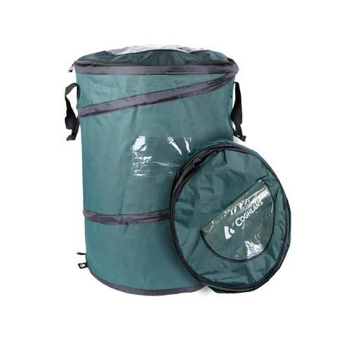 Vista 11 de Coghlan's Contenedor de Reciclaje Pop-Up Deluxe Duradero – Contenedor Plegable con Tapa con Cremallera, Clips para Bolsas y Puntos de Anclaje