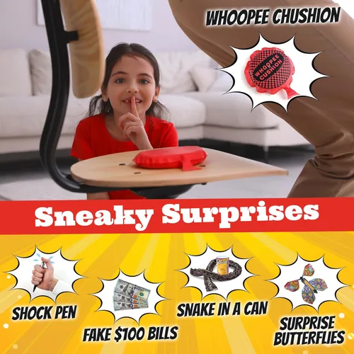 Vista 5 de BLOONSY Kit de broma 20 chistes y bromas prácticas definitivas para niños Caja de juguetes de broma para regalos