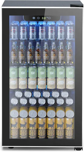 Vista 14 de Electactic - Refrigerador para bebidas de 24 latas, mini refrigerador de mostrador para refrescos, cerveza en lata, control de temperatura digital