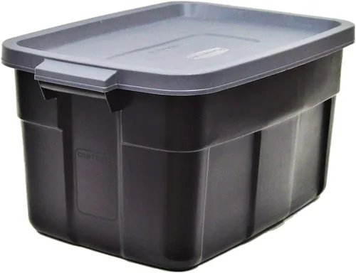 Vista 10 de Rubbermaid Paquete de 6 Contenedores Resistentes y Duraderos de 3 GAL para Almacenamiento con Tapas a Presión y Asas, Contenedores de Almacenamiento