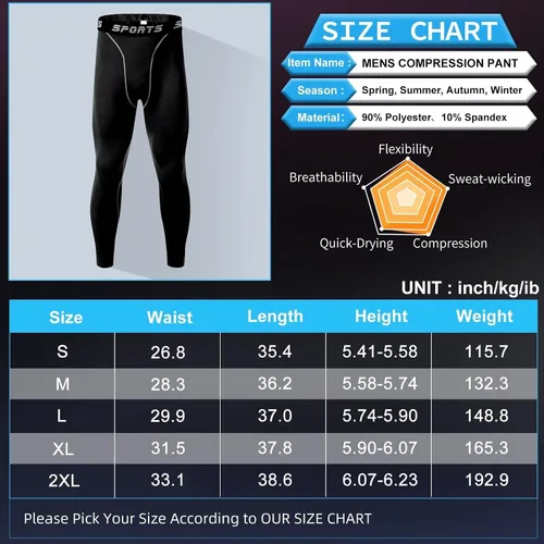 Vista 7 de Tesuwel Paquete de 1 o 2 pantalones de compresión para hombre, para baloncesto, atletismo, entrenamiento, correr, leggings deportivos para gimnasio